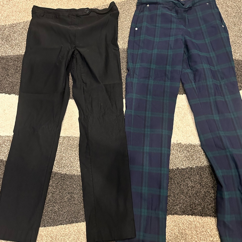 Black and Plaid Pants Set
